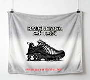 Balenciaga Shox Sneaker Print Flannel Throw Blanket BA332